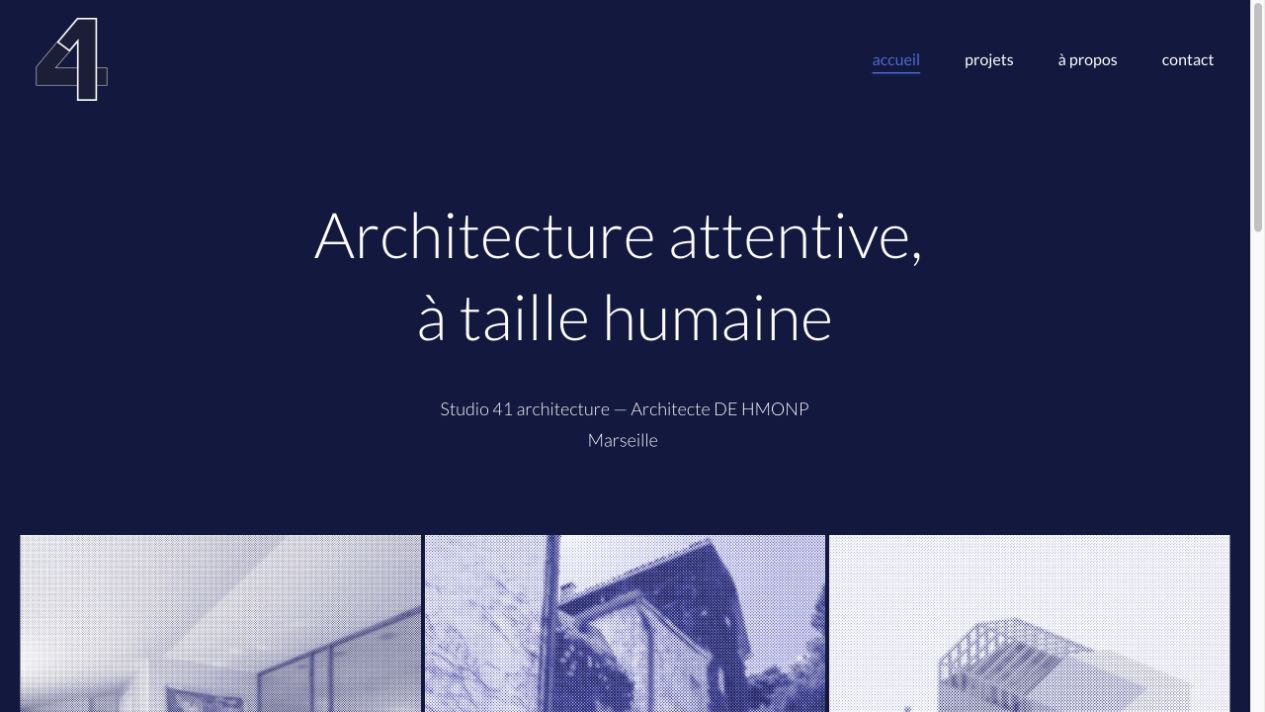 Capture du site de Studio 41 Architecture