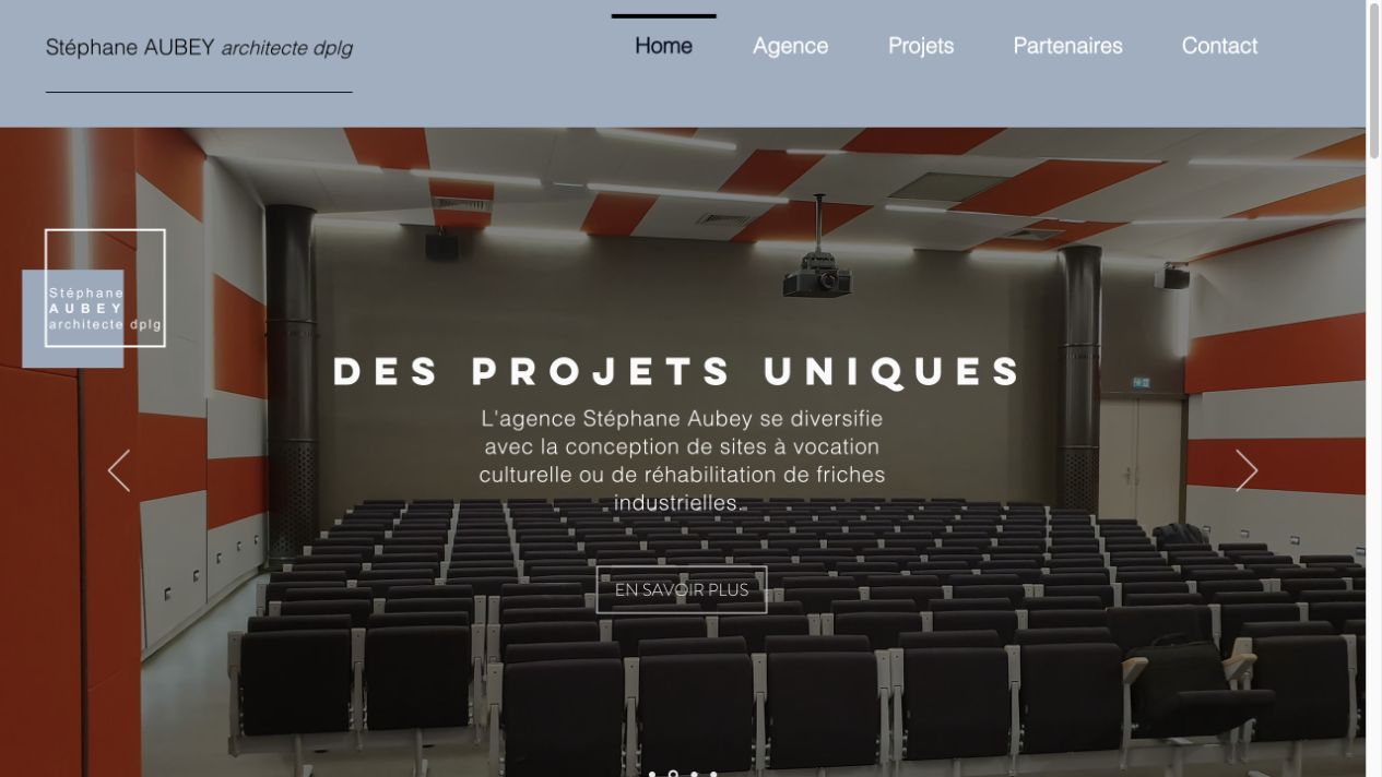 Capture du site de Stéphane Aubey