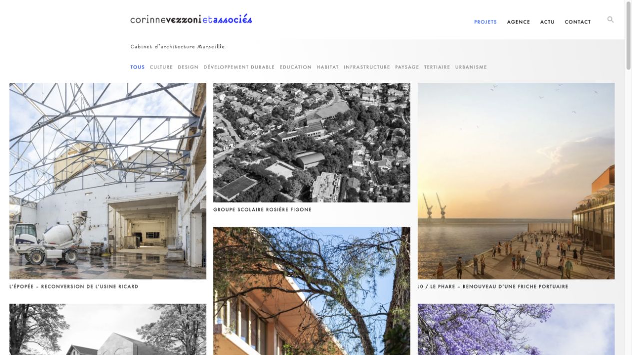 Capture du site de Corinne Vezzoni & associés