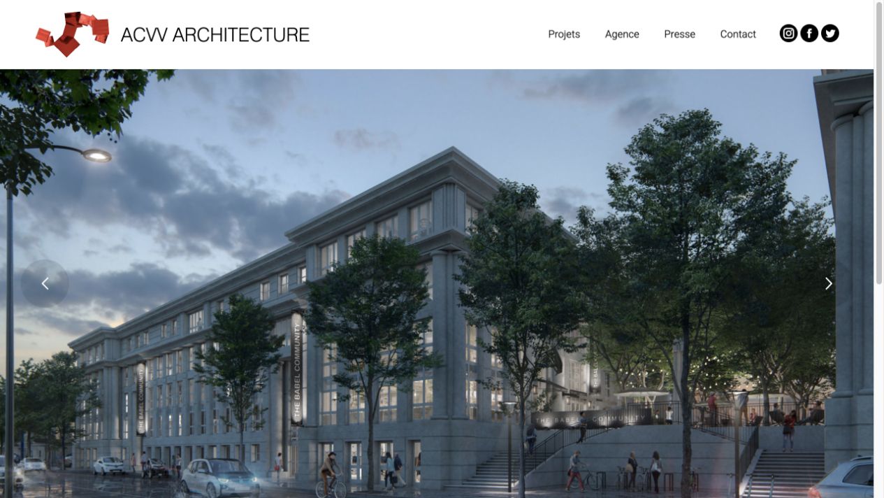 Capture du site de ACVV Architecture