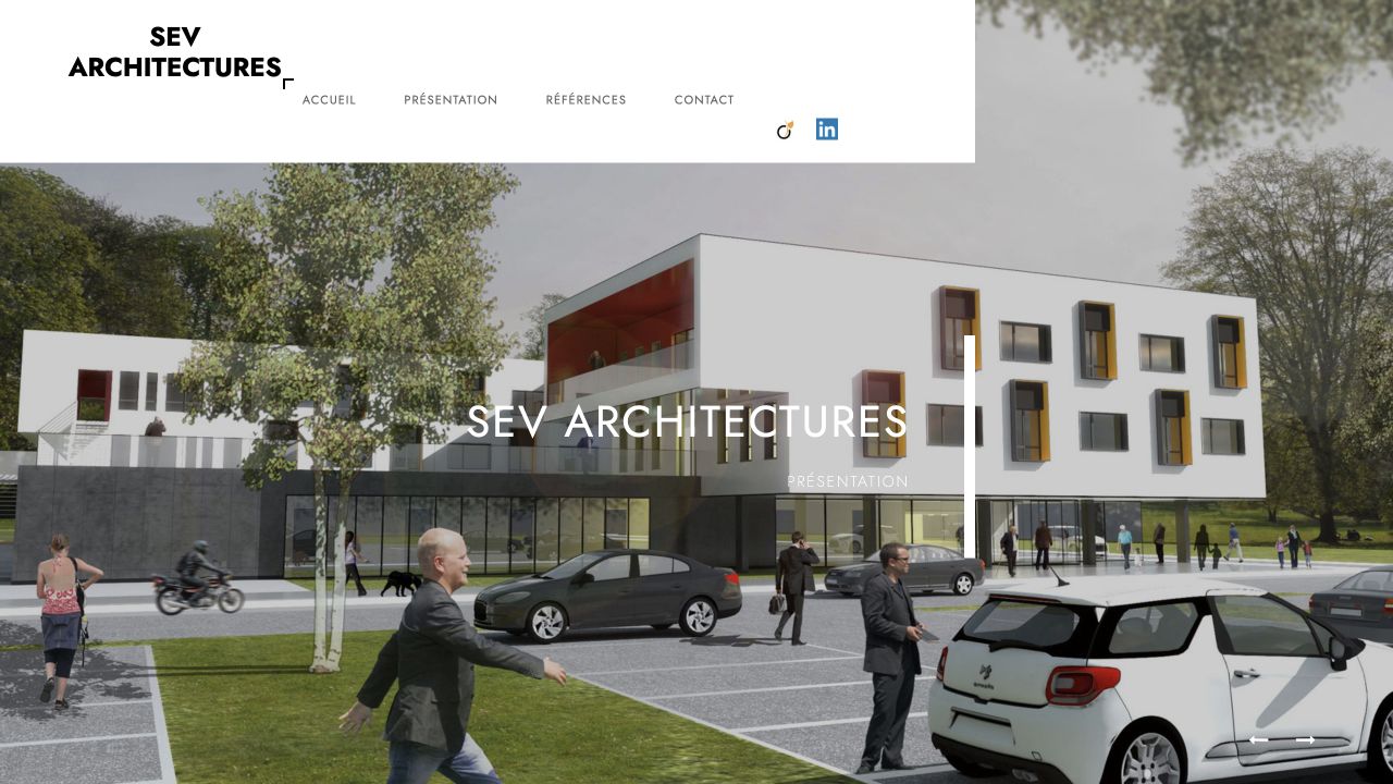 Capture du site de SEV Architectures