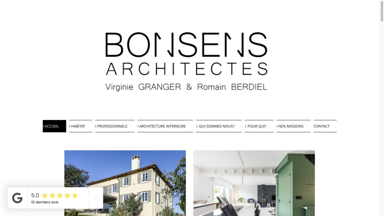 Capture du site de BONSENS Architectes
