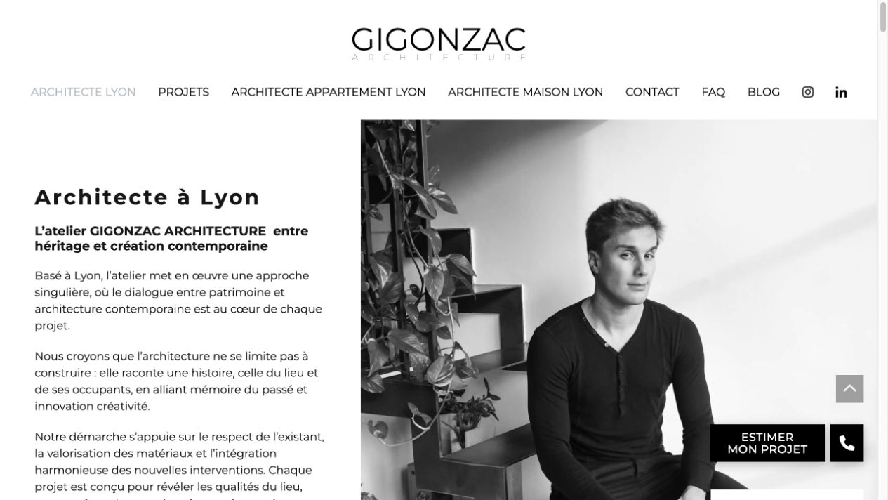 Capture du site de Gigonzac Architecture